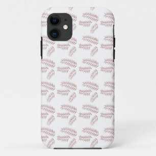 Capa Para iPhone 11 um fundo branco com folhas rosa sobre ele