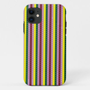 Capa Para iPhone 11 um fundo listrado multicolorido com pontos
