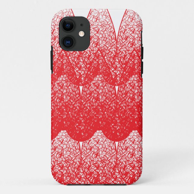 Capa Para iPhone 11 um fundo vermelho e branco com muitos pontos (Verso)