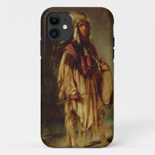 Capa Para iPhone 11 Um índio norte-americano numa paisagem extensa.