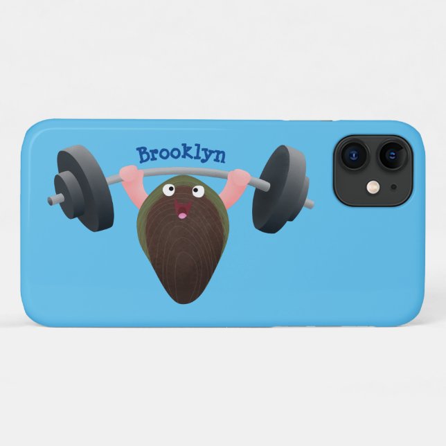 Capa Para iPhone 11 Um mexilhão engraçado trabalhando na ilustração de (Verso (horizontal))