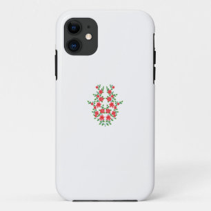 Capa Para iPhone 11 um monte de flores vermelhas num fundo branco