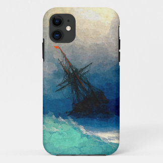 Capa Para iPhone 11 Um navio de navigação em uma tempestade