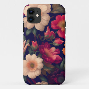 Capa Para iPhone 11 Um papel de parede com um padrão floral 