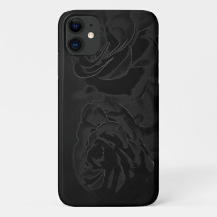 Capa Para iPhone 11 Um par de rosas em preto