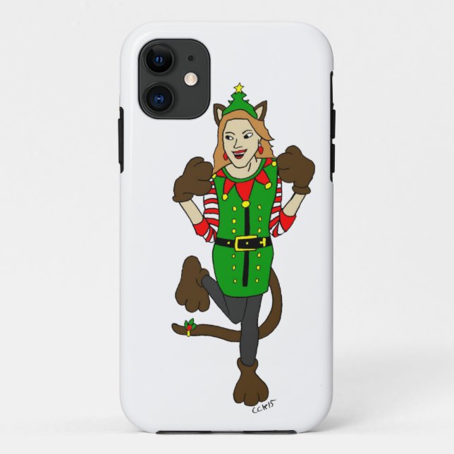 Capa Para iPhone 11 uma catalhadora de Natal (Verso)