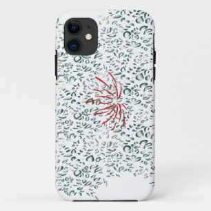Capa Para iPhone 11 uma flor vermelha sobre fundo preto