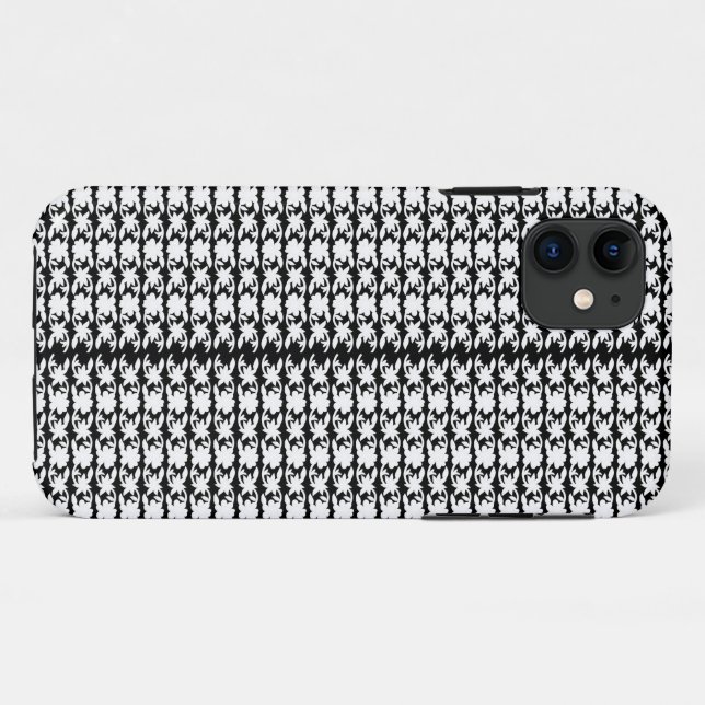 Capa Para iPhone 11 uma foto em preto e branco de um padrão (Verso (horizontal))