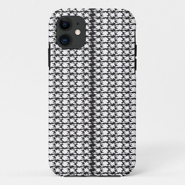 Capa Para iPhone 11 uma foto em preto e branco de um padrão (Verso)