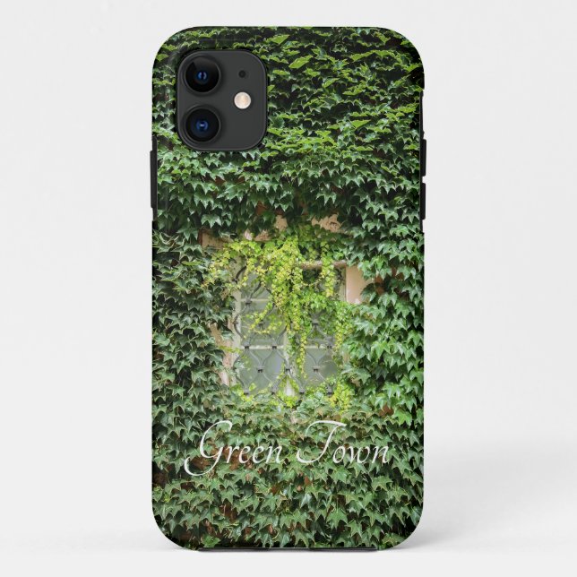 Capa Para iPhone 11 Uma janela em plantas verdes (Verso)