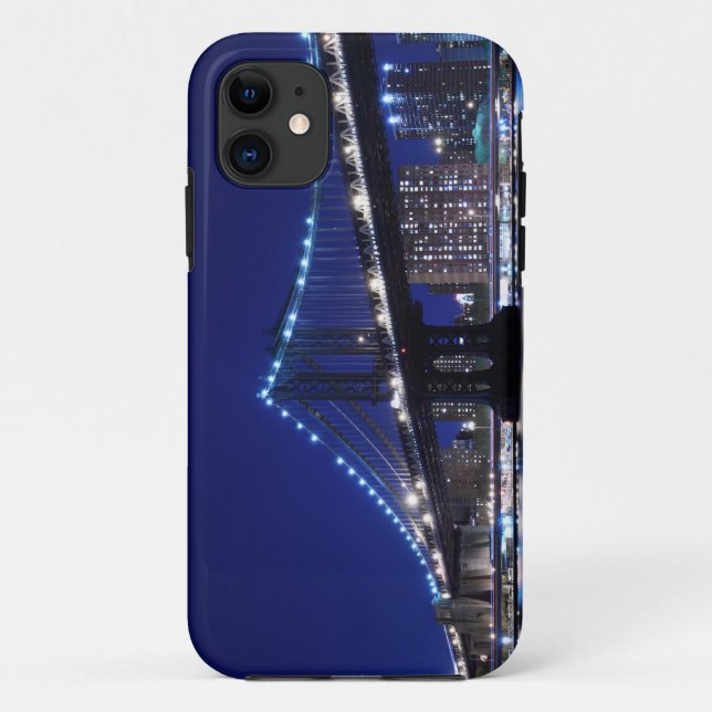 Capa Para iPhone 11 Und de Manhattanbrücke - nachts da skyline (Verso)