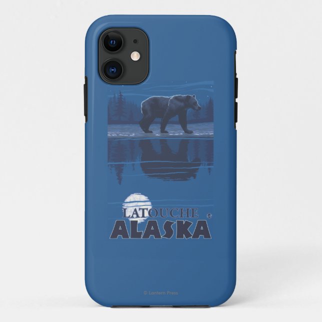 Capa Para iPhone 11 Urso à Lua - Latouche, Alasca (Verso)