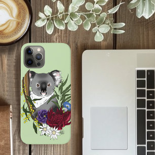 Capa Para iPhone 11 Urso Coala Fofo Verde Vida Selvagem Floral Austral