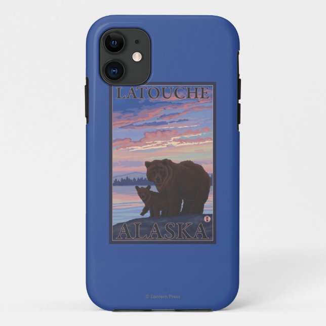 Capa Para iPhone 11 Urso e Cub - Latouche, Alasca (Verso)