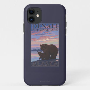 Capa Para iPhone 11 Urso e Cub - Parque Nacional Denali, Alasca