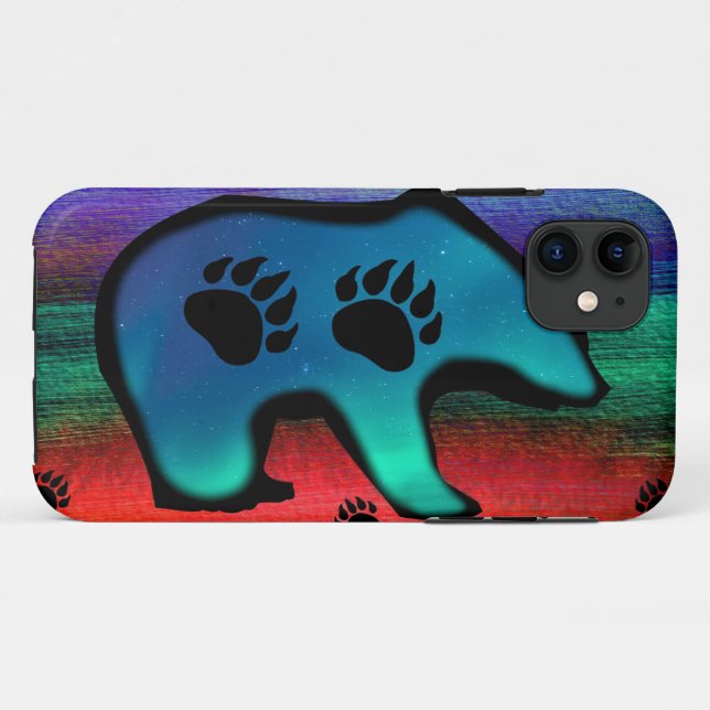 Capa Para iPhone 11 Urso Espírito das Luzes do norte (Verso (horizontal))