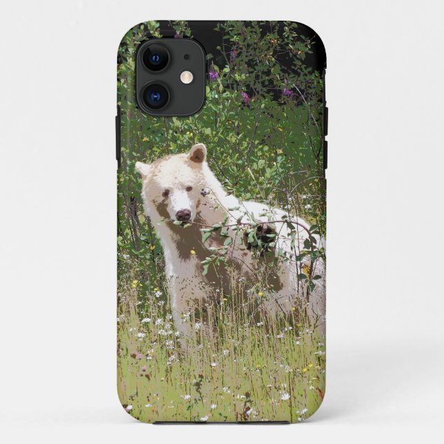 Capa Para iPhone 11 Urso Espírito de Kermode, Vida Selvagem, Urso Raro (Verso)