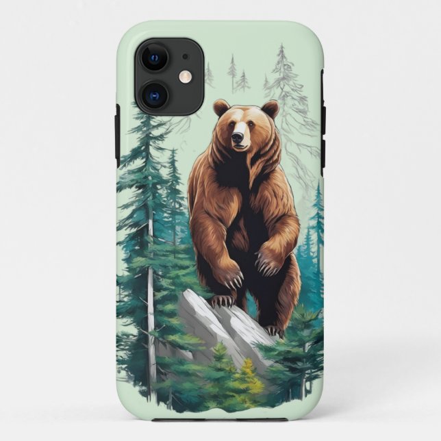 Capa Para iPhone 11 Urso no Lover Florestal (Verso)