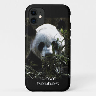 Capa Para iPhone 11 Urso Panda Fofo com Folhas de Bambu Saborosas