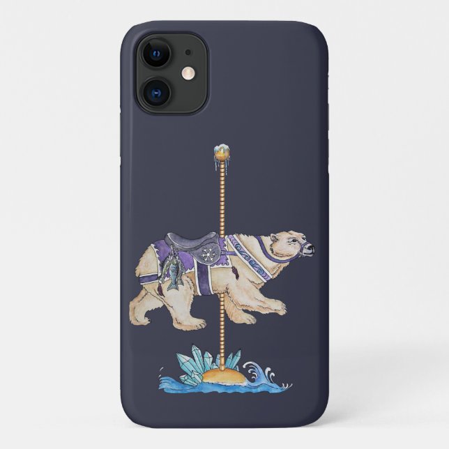 Capa Para iPhone 11 Urso Polar Carrossel (Verso)