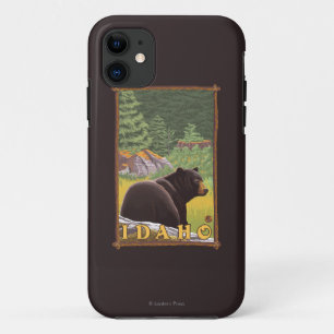 Capa Para iPhone 11 Urso preto na floresta - Idaho