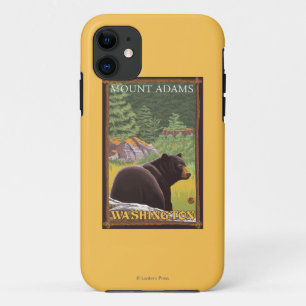 Capa Para iPhone 11 Urso preto na floresta - montagem Adams,