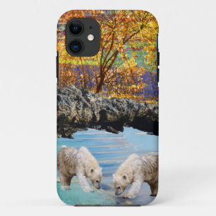 Capa Para iPhone 11 Ursos polares curiosos,