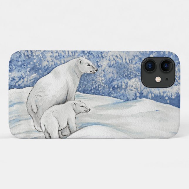 Capa Para iPhone 11 Ursos Polares Neve (Verso (horizontal))