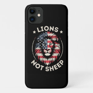 CAPA PARA iPhone 11 USA FLAG , LIÕES NÃO OVINOS