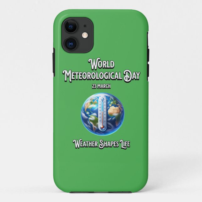 Capa Para iPhone 11 Usar Formas De Vida. Dia Mundial da Meteorologia. (Verso)