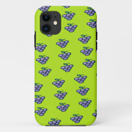 Capa Para iPhone 11 Uvas roxas em verde