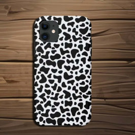 Capa Para iPhone 11 Vaca Black White patch