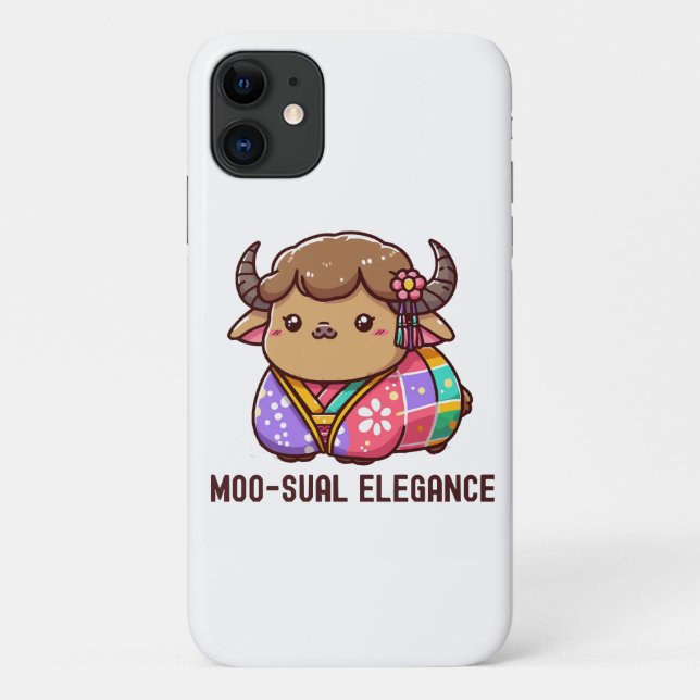 Capa Para iPhone 11 Vaca em Elegância nas Terras Altas (Verso)