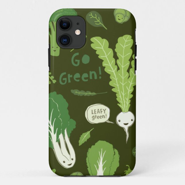 Capa Para iPhone 11 Vai o verde! (Verde frondoso!) vegetarianos (Verso)