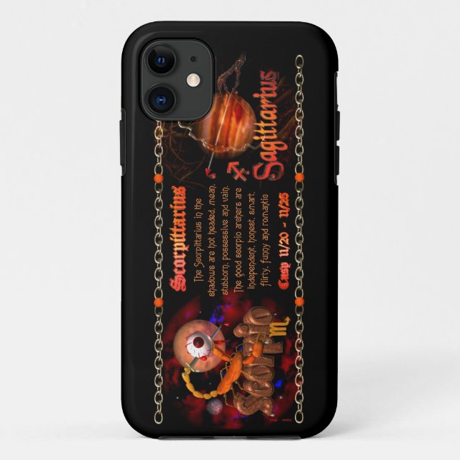 Capa Para iPhone 11 Valxart Scorpio Sagittarius zodiac Cusp (Verso)