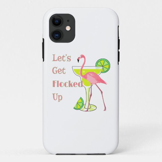 Capa Para iPhone 11 Vamos Bloquear Flamingo (Verso)