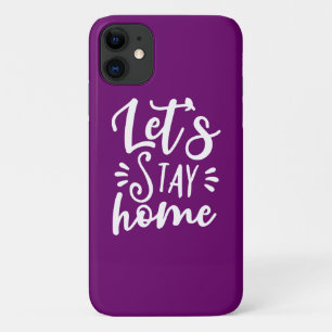 Capa Para iPhone 11 Vamos fica em casa roxo