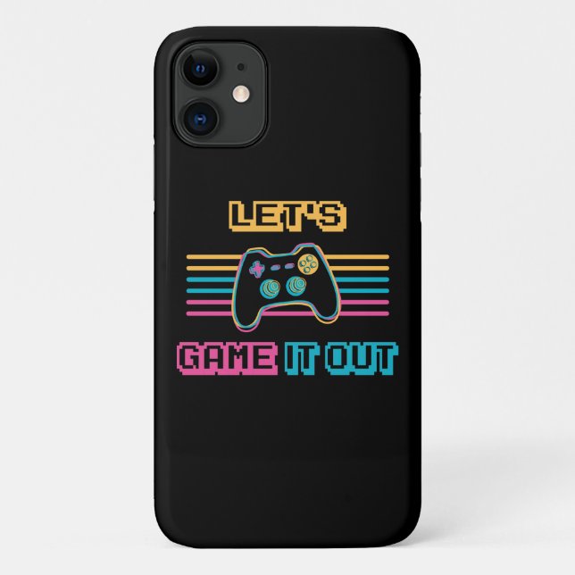 Capa Para iPhone 11 Vamos jogar ao estilo retrô (Verso)