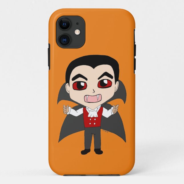 Capa Para iPhone 11 vampiro de chibi (Verso)
