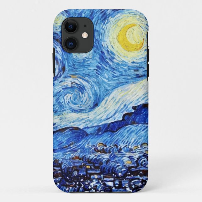 Capa Para iPhone 11 Van Gogh - A Noite Estrelada - Posto de Natal Bran (Verso)