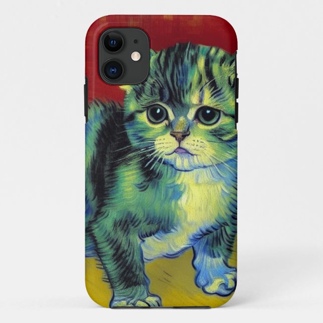 Capa Para iPhone 11 Van Gogh Tabby Cat (Verso)