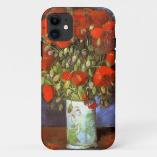 Capa Para iPhone 11 Van Gogh: Vase com Poppies vermelhos