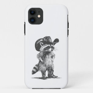 Capa Para iPhone 11 Vaqueiro Guaxinim Engraçado Guaxinim Gráfico Meme 