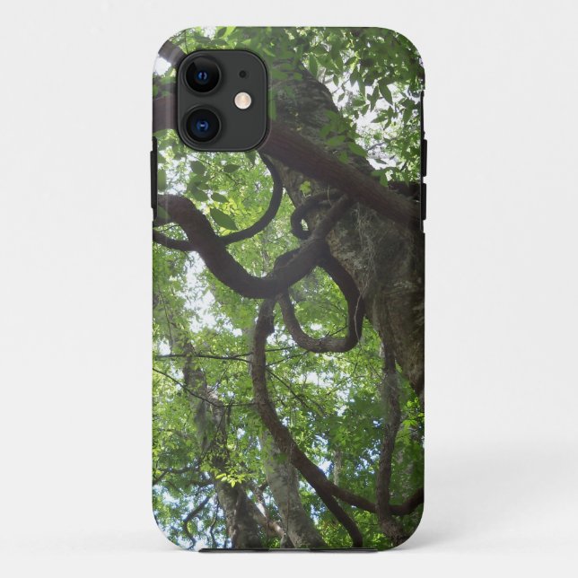 Capa Para iPhone 11 velhas videiras emaranhadas na árvore (Verso)