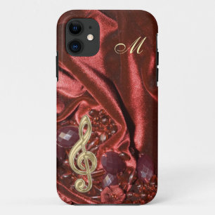 Capa Para iPhone 11 Veludo do monograma com caso Dourado do iPhone 5