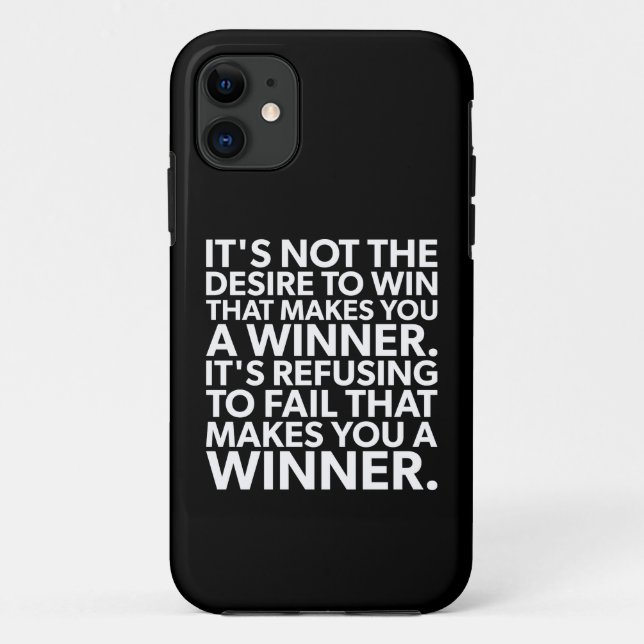 Capa Para iPhone 11 Vencedor - Recusar Falhar - Motivação do Workout (Verso)