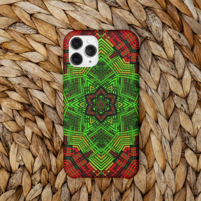 Capa Para iPhone 11 Vento Mandala Flor Vermelho e Verde (Criador carregado)