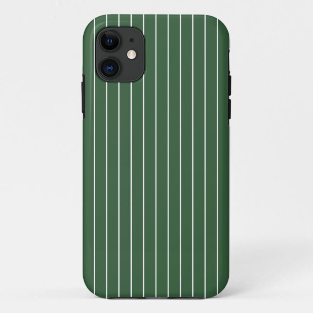 Capa Para iPhone 11 Verde Caçador e Branco fino horizontal (Verso)