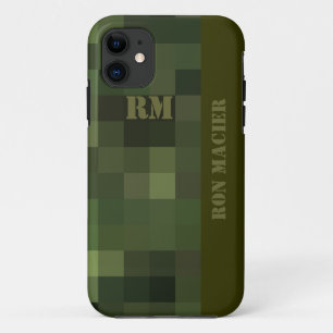 Capa Para iPhone 11 verde checkered camuflado