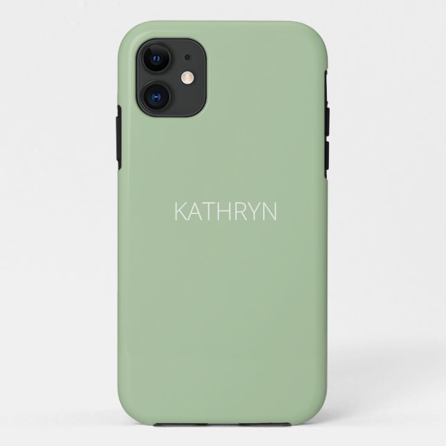 Capa Para iPhone 11 verde de sábado sólido natural (Verso)